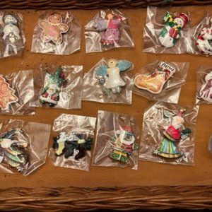 Various Christmas pins